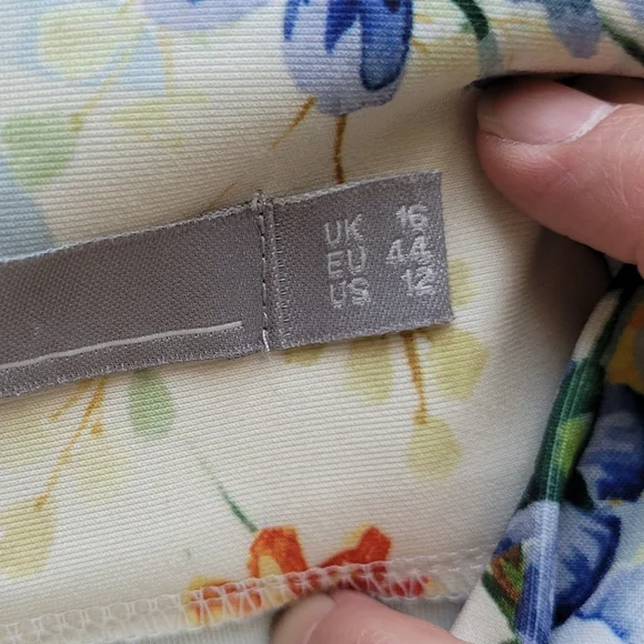 Asos Design Scuba Skirt with Mirrored Flower Print, VGUC, Size 12 - Picture 9 of 10